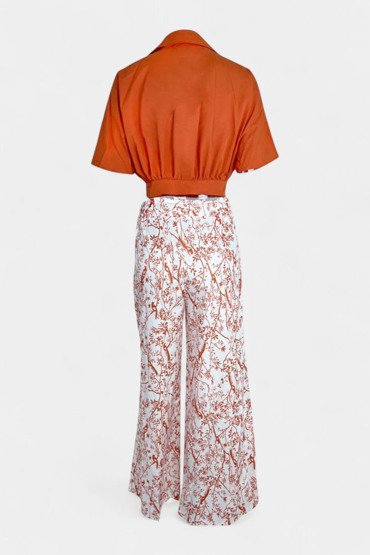 Olivia Boho set s výstřihem do V a širokými nohavicemi