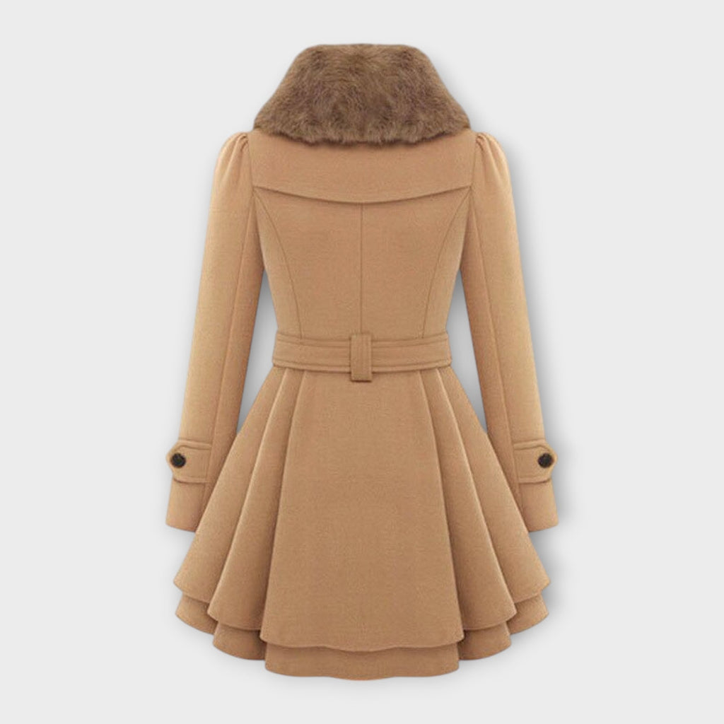 Emma - Elegantní kabát s kožešinovým límcem