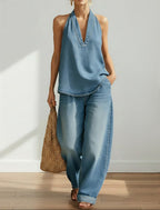 Ivy | Vintage Washed Soft Denim-Look Dvoudílná Sada