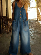 Nancy | Vintage Washed Cotton Denim Overalls